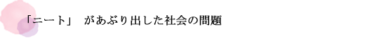 「ニート」があぶり出した社会の問題