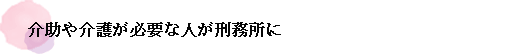 介助や介護が必要な人が刑務所に