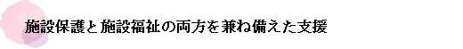 施設保護と施設福祉の両方を兼ね備えた支援